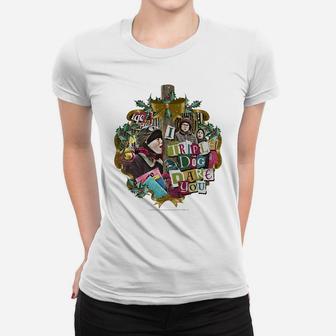 A Christmas Story I Triple Dog Dare You Collage Wreath Women T-shirt | Crazezy CA