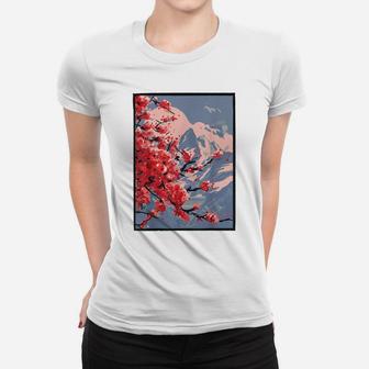 Aesthetic Japanese Blossom Vintage Cherry Flower Women T-shirt | Crazezy