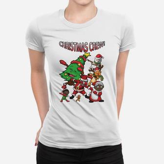 African American Santa Claus Black Christmas Crew Dabbing Women T-shirt | Crazezy