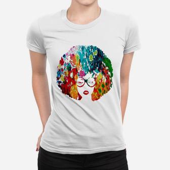 Afro And Glasses Natural Hair Women T-shirt | Crazezy UK