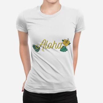 Aloha Hawaii Hawaiian Island Tropical Hibiscus Flower Beach Women T-shirt | Crazezy