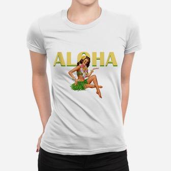 Aloha Hawaiian Retro Vintage Pin Up Girl Hawaii Women T-shirt | Crazezy AU