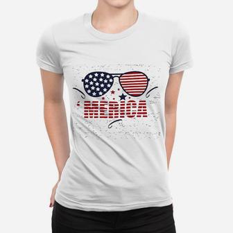American Flag Sunglasses Women T-shirt | Crazezy