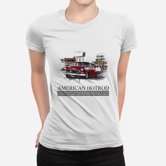 American Hotrod Muscle Car Belair Diner Motel Classic Graphic Women T-shirt | Crazezy