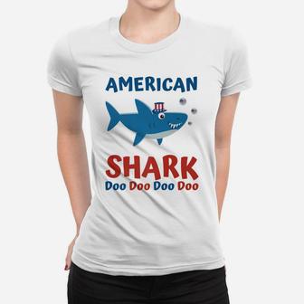 American Shark Doo Doo Shirt For Kids Women Men 4Th Of July Women T-shirt | Crazezy