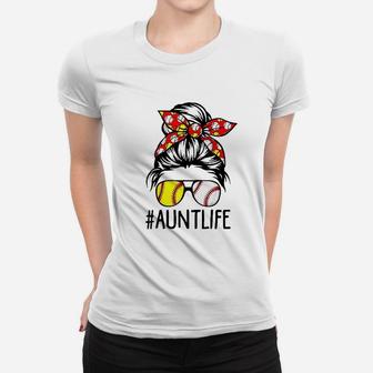 Aunt Life Softball Baseball Women T-shirt | Crazezy