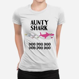 Aunty Shark Doo Doo Women Mother's Day Aunt Auntie Christmas Women T-shirt | Crazezy