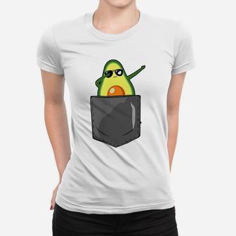 Avocado Pocket Funny Dabbing Avocado In Pocket Women T-shirt | Crazezy