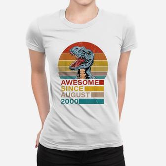 Awesome Since August 2000 Dinosaur 21 Year Old Birthday Women T-shirt | Crazezy AU