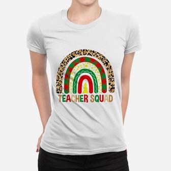 Awesome Teacher Squad Boho Rainbow Funny Teacher Christmas Women T-shirt | Crazezy