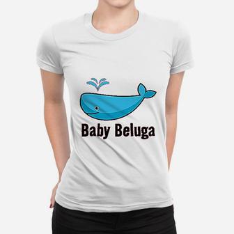 Baby Beluga Blue1 Whale Ocean Sea Life Women T-shirt | Crazezy CA