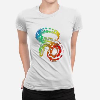Ball Python Colorful Rainbow Retro Women T-shirt | Crazezy AU