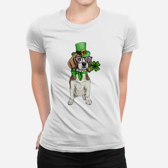 Beagle Irish Shamrock St Patrick Day Dog Lover Gifts Women T-shirt | Crazezy