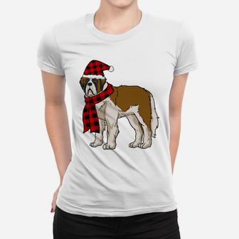 Bernard Buffalo Plaid St Bernard Dog Lover Christmas Women T-shirt | Crazezy