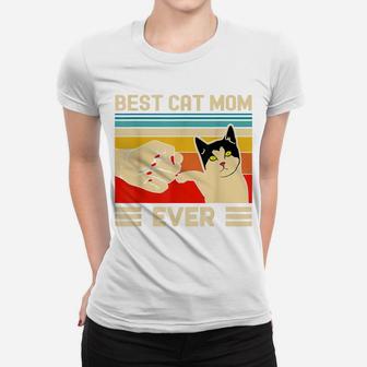 Best Cat Mom Ever Funny Cat Mom Mother Vintage Gift Women T-shirt | Crazezy