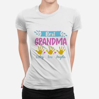 Best Grandma With Grandkids Names Mothers Day Cute Nana Gigi Women T-shirt | Crazezy