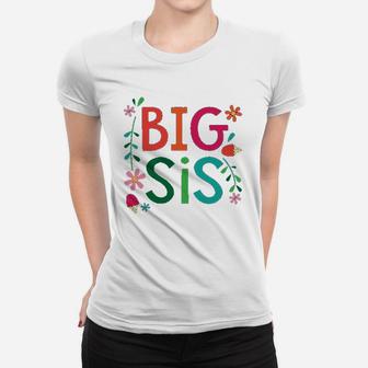 Big Sis Girls Cute Sister Announcement Gift Women T-shirt | Crazezy CA
