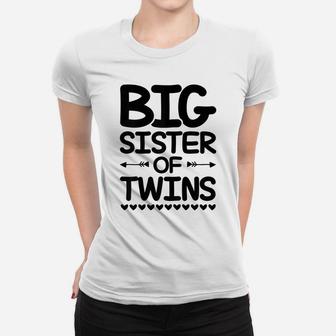 Big Sister Of Twins Sister Love Siblings Family Women T-shirt | Crazezy DE