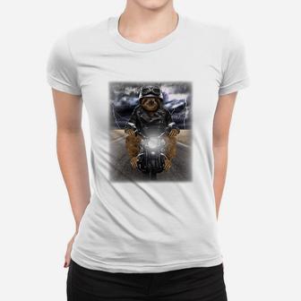 Biker Sloth Cruising On Motorcycle In Highway Shirt Women T-shirt - Thegiftio UK