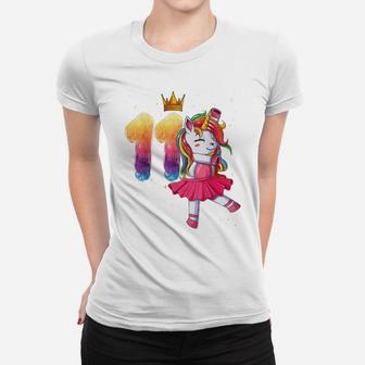 Birthday Girl Unicorn 11Th Eleven Yearstie Dye Ballet Dancer Women T-shirt | Crazezy AU