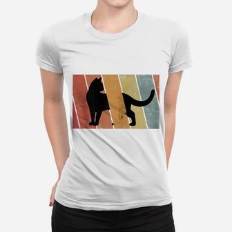 Black Cat Vintage Retro Style - Cats Lover Gift Zip Hoodie Women T-shirt | Crazezy DE