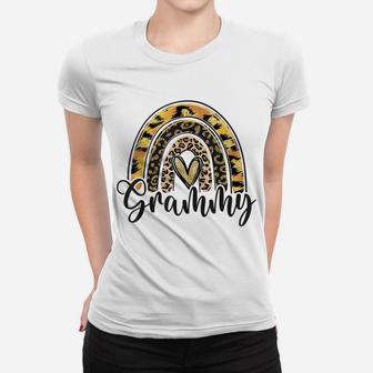 Blessed Grammy Funny Leopard Boho Rainbow Grammy Life Women T-shirt | Crazezy CA