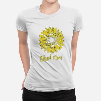 Blessed Mama For Women Sunflower Graphic Women T-shirt | Crazezy DE