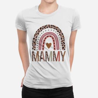 Blessed Mammy Funny Leopard Boho Cute Rainbow Women T-shirt | Crazezy