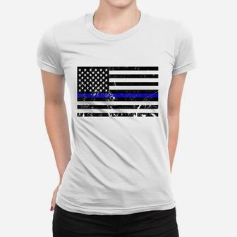 Blue Lives Matter Usa Flag Women T-shirt | Crazezy