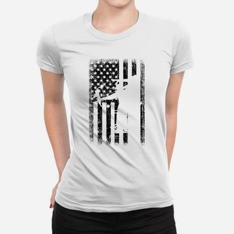 Bow Hunting American Flag Deer Hunter Gift Women T-shirt | Crazezy CA