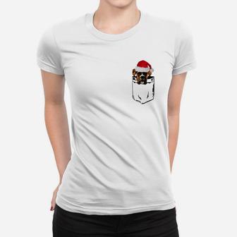 Boxer Santa Christmas Shirt Pocket Dog Funny Xmas Sweatshirt Women T-shirt | Crazezy AU