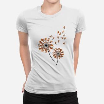 Bulldog Flower Fly Dandelion Funny Dog Lover Women T-shirt | Crazezy UK