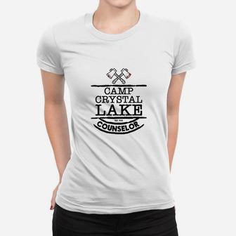 Camp Crystal Lake Counselor Staff Costume White Women T-shirt | Crazezy