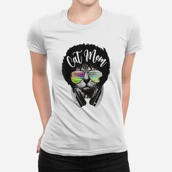 Cat Mom Dj Music Funny Cat Lovers Mother's Day Women Tees Women T-shirt | Crazezy
