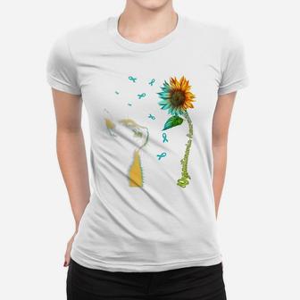 Cat Sunflower Dysautonomia Awareness Women T-shirt | Crazezy