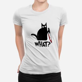 Cat What Black Cat Women T-shirt | Crazezy DE