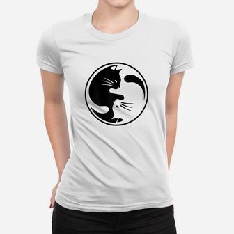 Cat Yin And Yang Women T-shirt | Crazezy