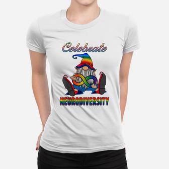 Celebrate Neurodiversity Autism Adhd Awareness Gnome Womens Women T-shirt | Crazezy CA
