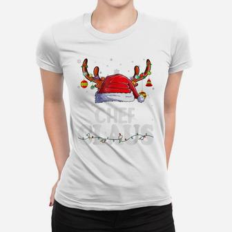 Chef Santa Claus Christmas Pajamas Funny Matching Costume Women T-shirt | Crazezy