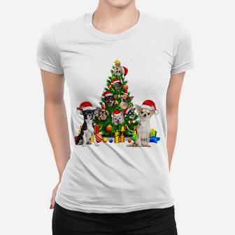 Chihuahua Christmas Tree X-Mas Gift Sweatshirt Women T-shirt | Crazezy