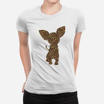 Chihuahua Leopard Print Dog Pup Animal Lover Women Gift Women T-shirt | Crazezy