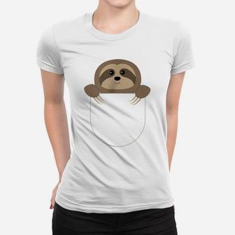 Chillin Sloth Pocket , Funny Sloth In Your Pocket Tee Women T-shirt | Crazezy
