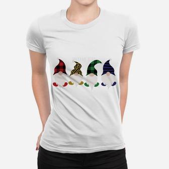 Chillin With My Gnomies Christmas Plaid Leopard Gnomes Sweatshirt Women T-shirt | Crazezy AU