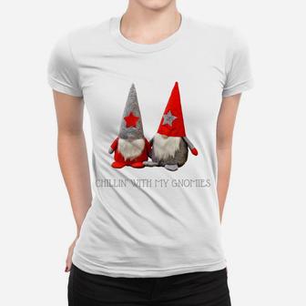 Chillin' With My Gnomies Trendy Christmas Gnome Women T-shirt | Crazezy AU