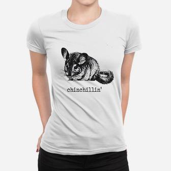 Chinchillin Funny Chinchilla Animal Lover Graphic Vintage Cool Women T-shirt | Crazezy