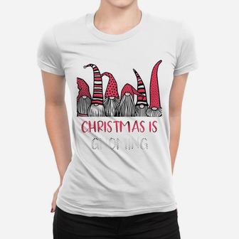 Christmas Is Gnoming God Jul Gnome Tomte Xmas Santa Holiday Women T-shirt | Crazezy