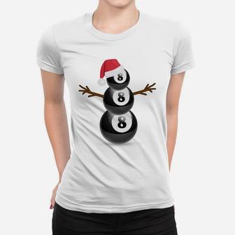 Christmas Summer Billiard Snowman Party Gift Sweatshirt Women T-shirt | Crazezy