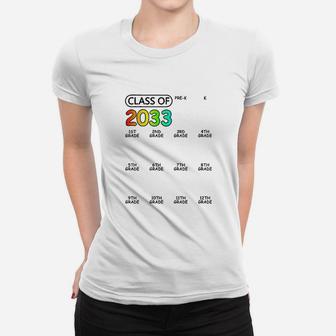 Class Of 2033 Graduate Perk 12Th Grade Space For Checkmarks Women T-shirt | Crazezy