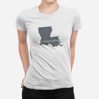 Classic Teaze Louisiana State Map Shape La Pride Women T-shirt | Crazezy