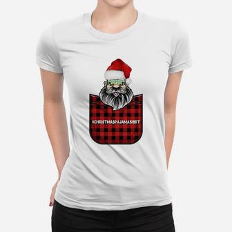 Cool Santa Claus Christmas Pajama Funny Santa Hat Costume Raglan Baseball Tee Women T-shirt | Crazezy DE